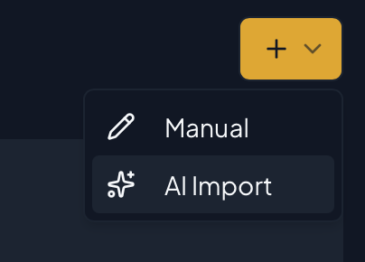 Click AI Import to get started